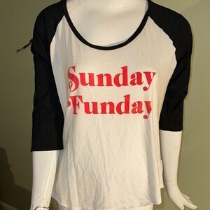 Black and White 'Sunday Funday' Women's Top